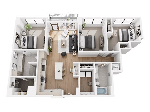 a bedroom floor plan of a 2100 sq ft home